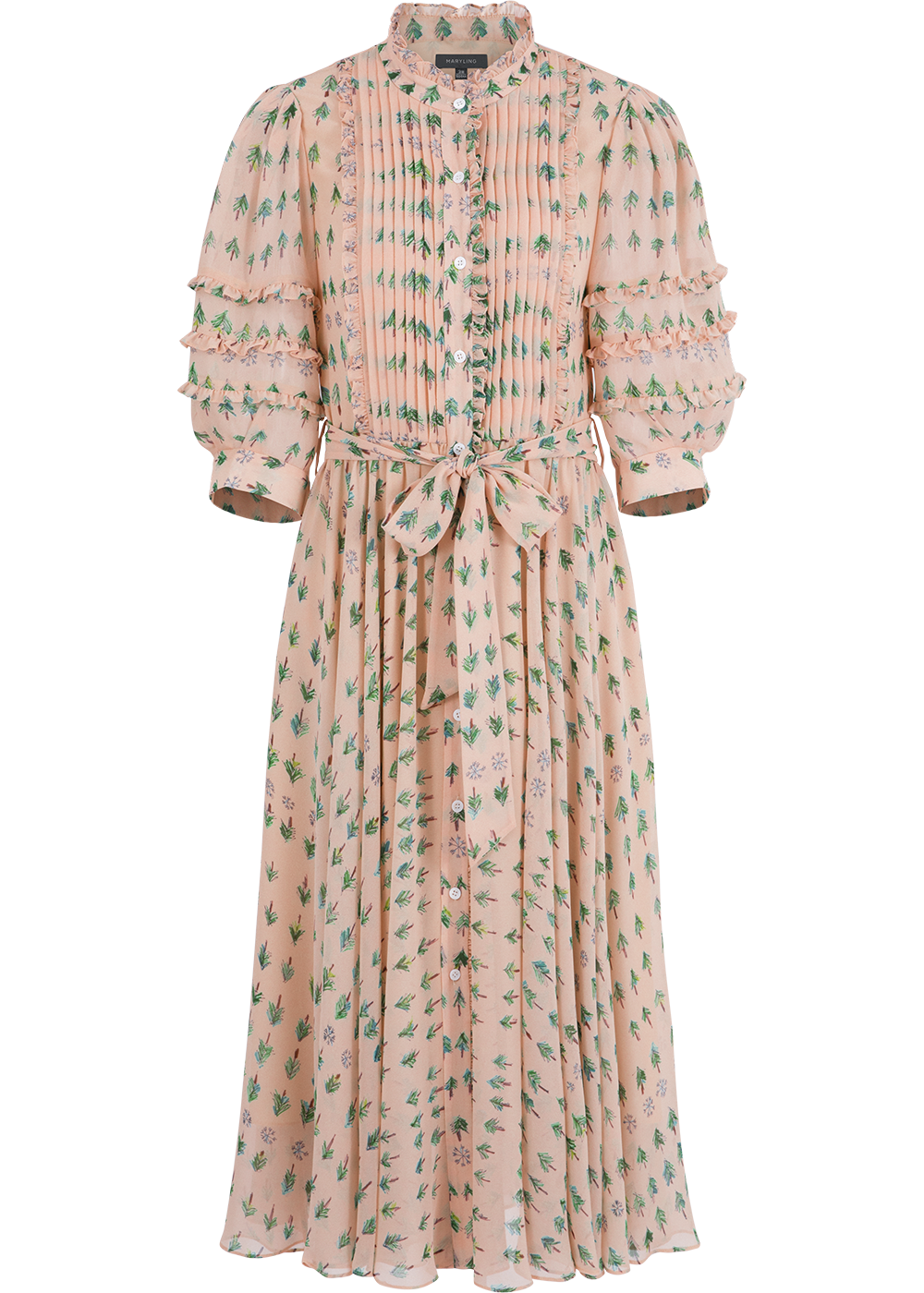 SALAZIA Pink Blush Sapling Print Dresses