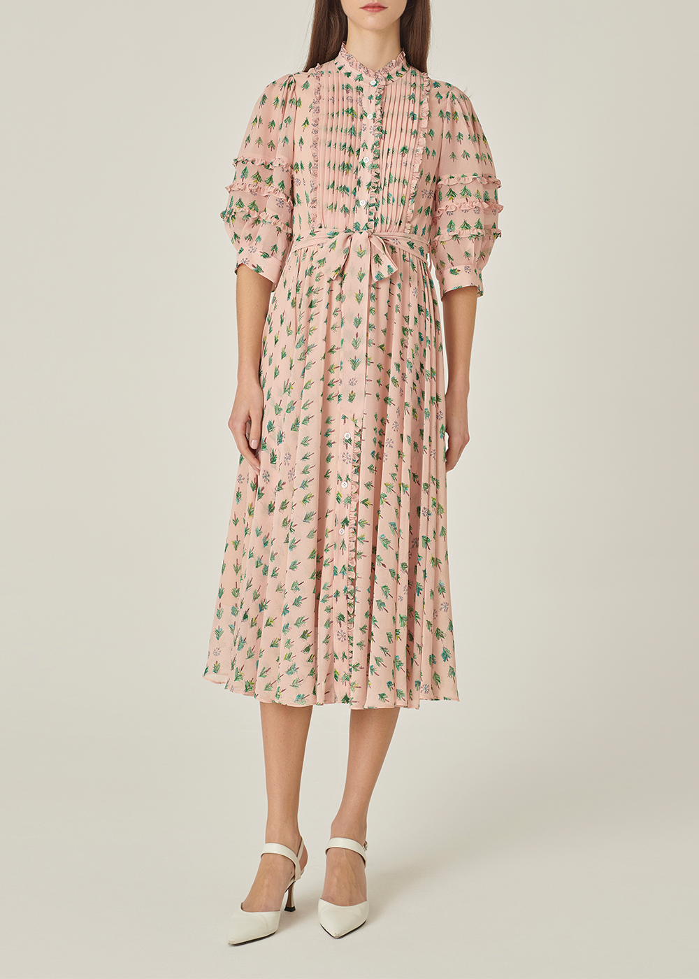 SALAZIA Pink Blush Sapling Print Dresses