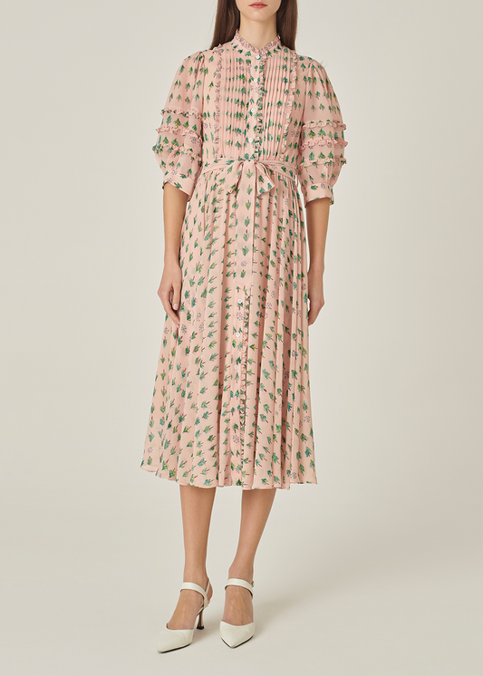 SALAZIA Pink Blush Sapling Print Dresses
