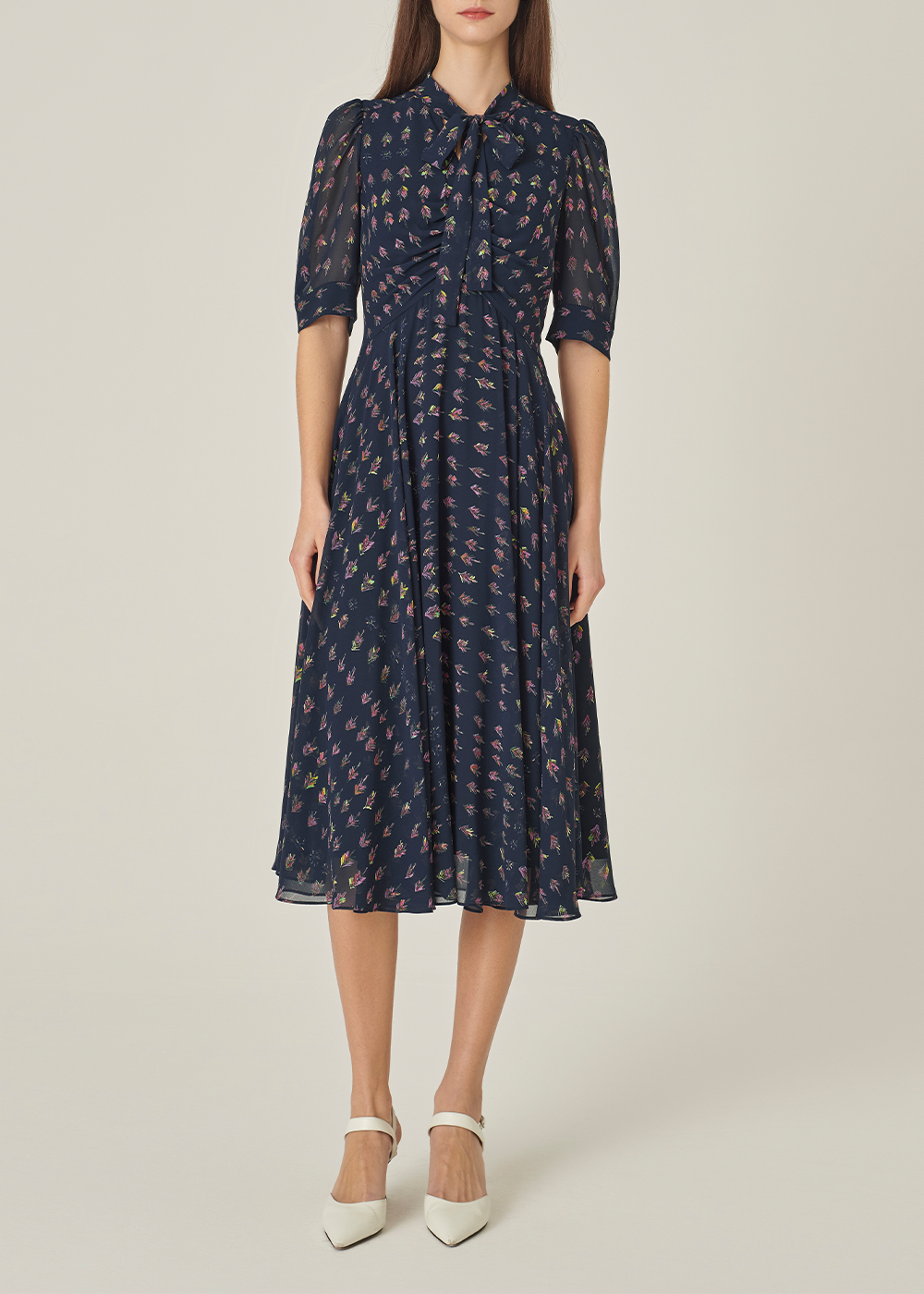 SALAZIA Blue Little Sapling Print Dresses