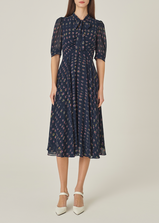 SALAZIA Blue Little Sapling Print Dresses