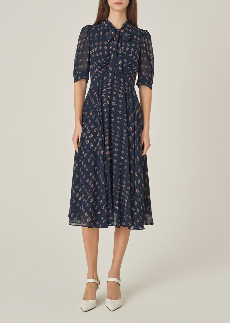 SALAZIA Blue Little Sapling Print Dresses