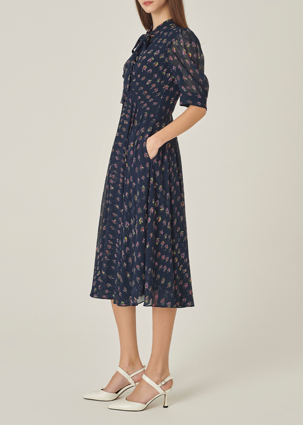 SALAZIA Blue Little Sapling Print Dresses