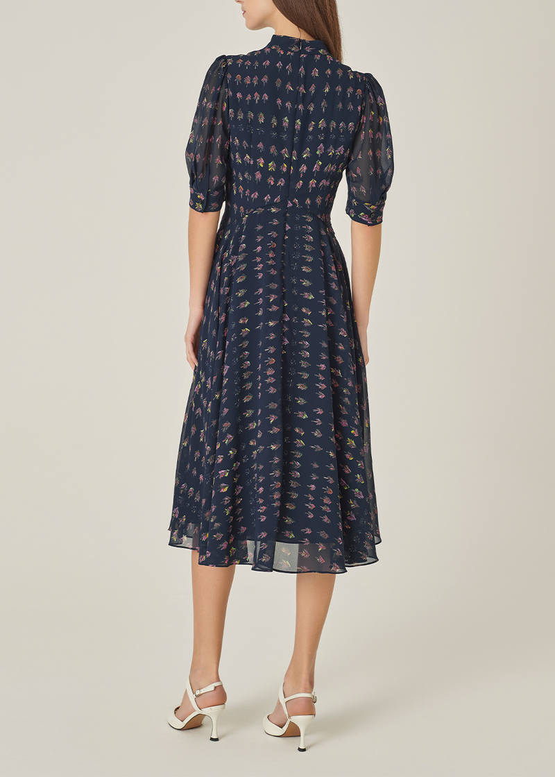 SALAZIA Blue Little Sapling Print Dresses