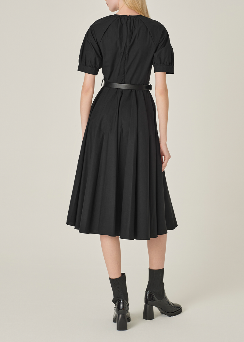 SALAZIA Black Cotton Long-Sleeve Dresses