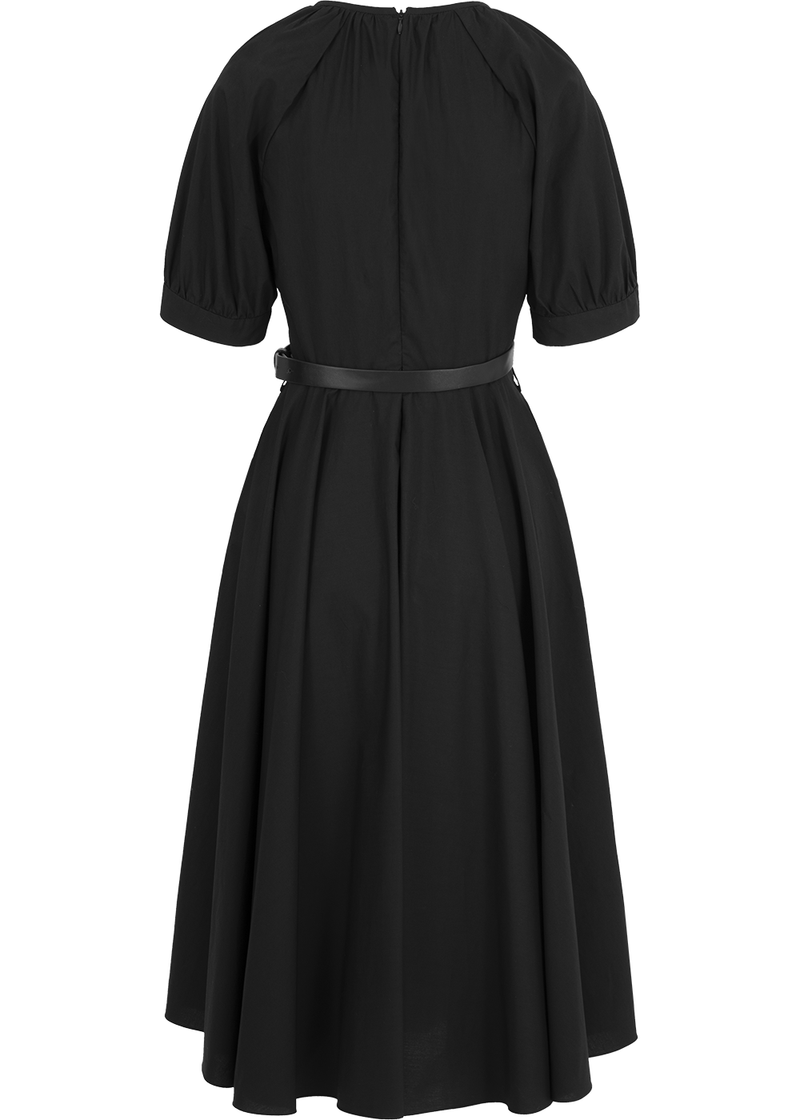 SALAZIA Black Cotton Long-Sleeve Dresses
