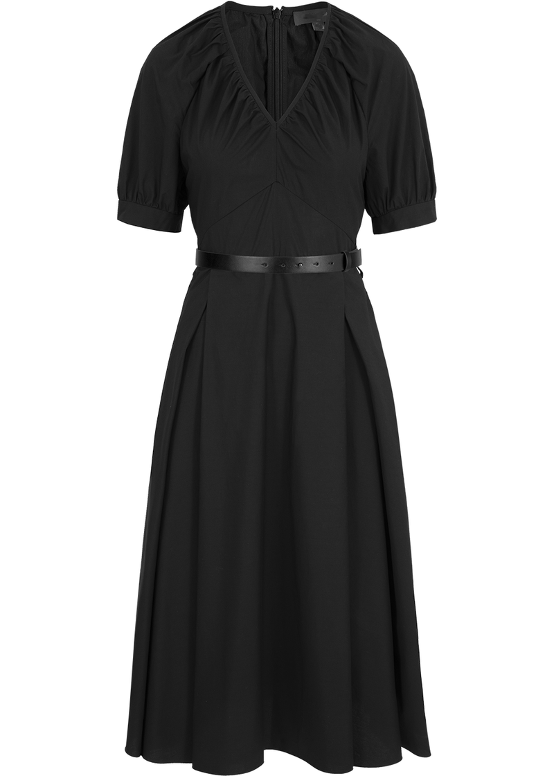 SALAZIA Black Cotton Long-Sleeve Dresses