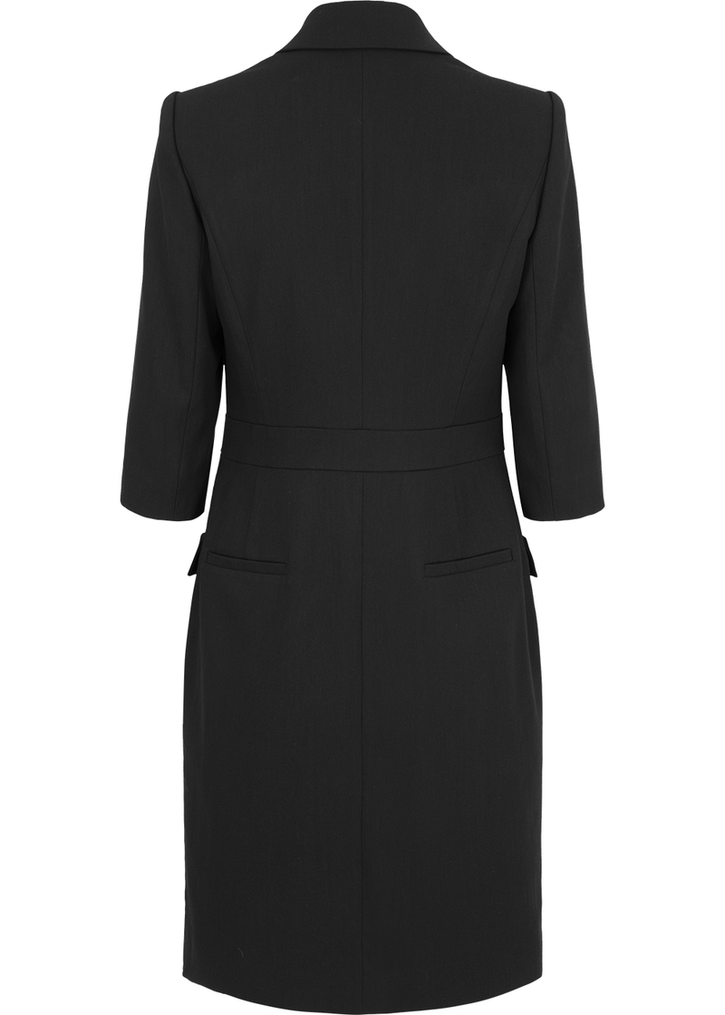 SALAZIA Black Triacetate Blend Short-Sleeve Dresses