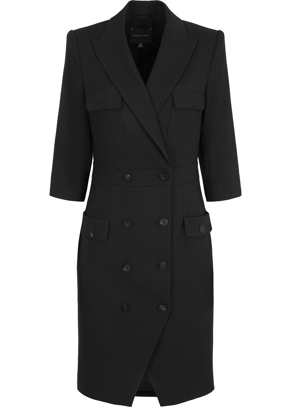 SALAZIA Black Triacetate Blend Short-Sleeve Dresses