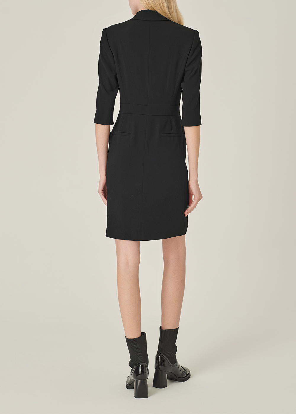 SALAZIA Black Triacetate Blend Short-Sleeve Dresses