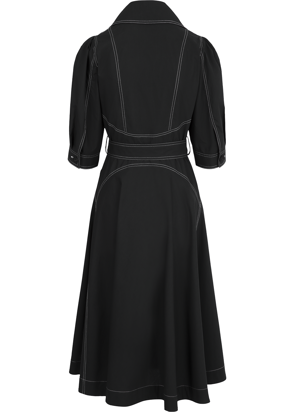 SALAZIA Black Cotton Long-Sleeve Dresses