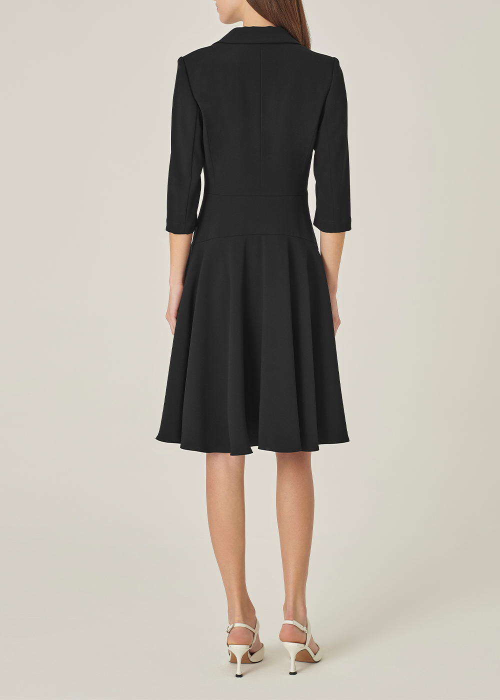 SALAZIA Black Triacetate Blend Long-Sleeve Dresses