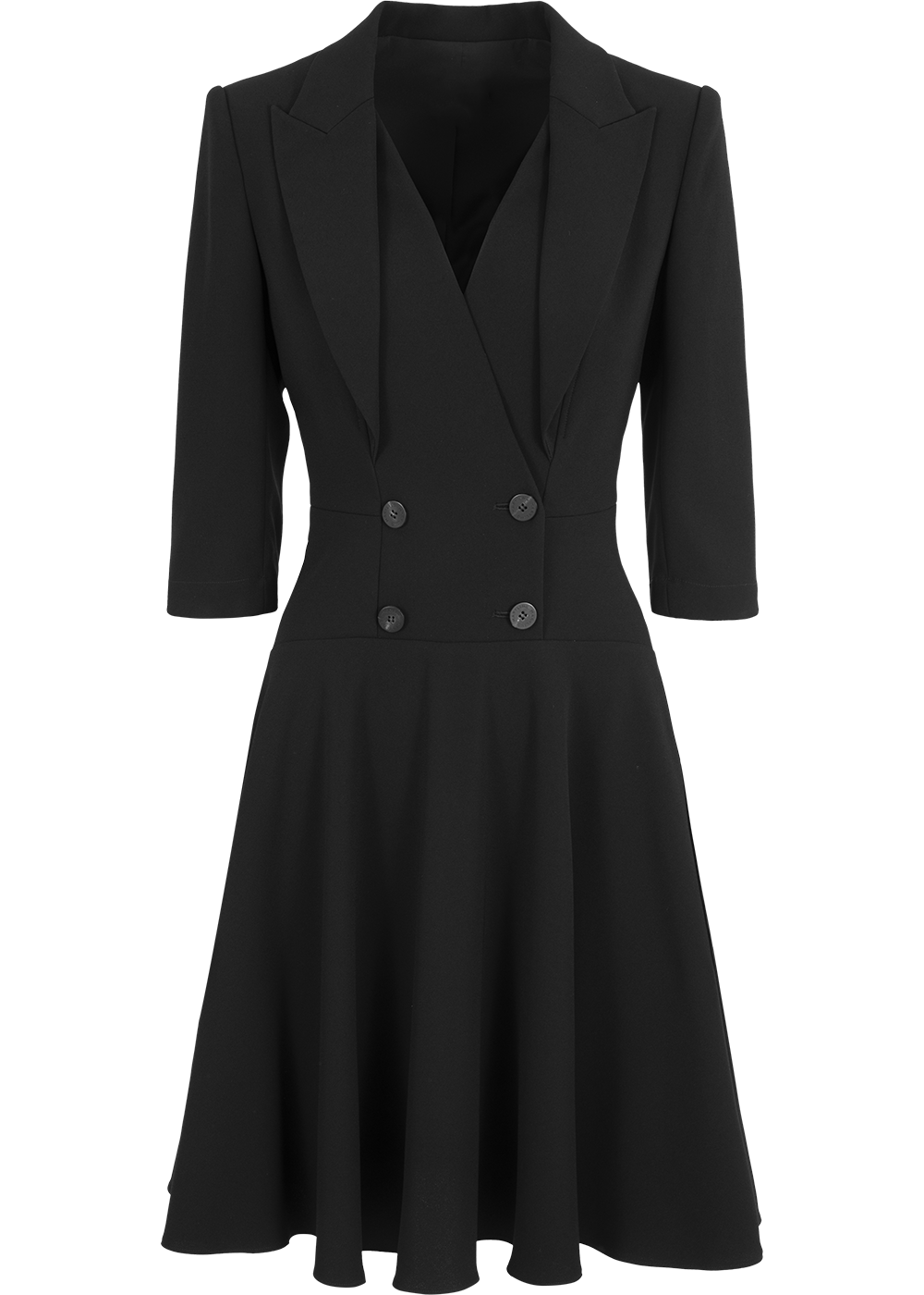 SALAZIA Black Triacetate Blend Long-Sleeve Dresses