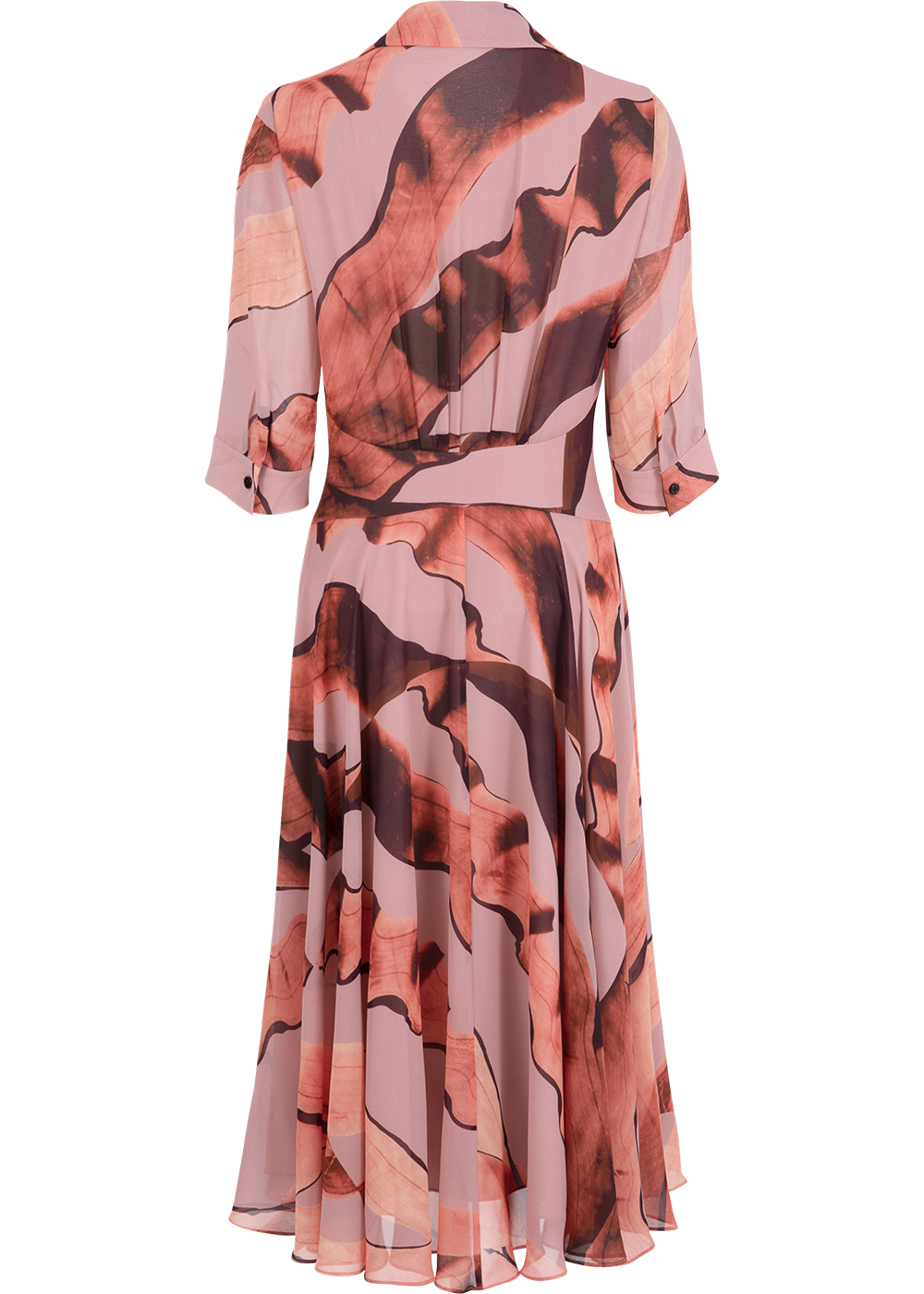 SALAZIA Grey-Beige Ink Wash Long-Sleeve Dresses