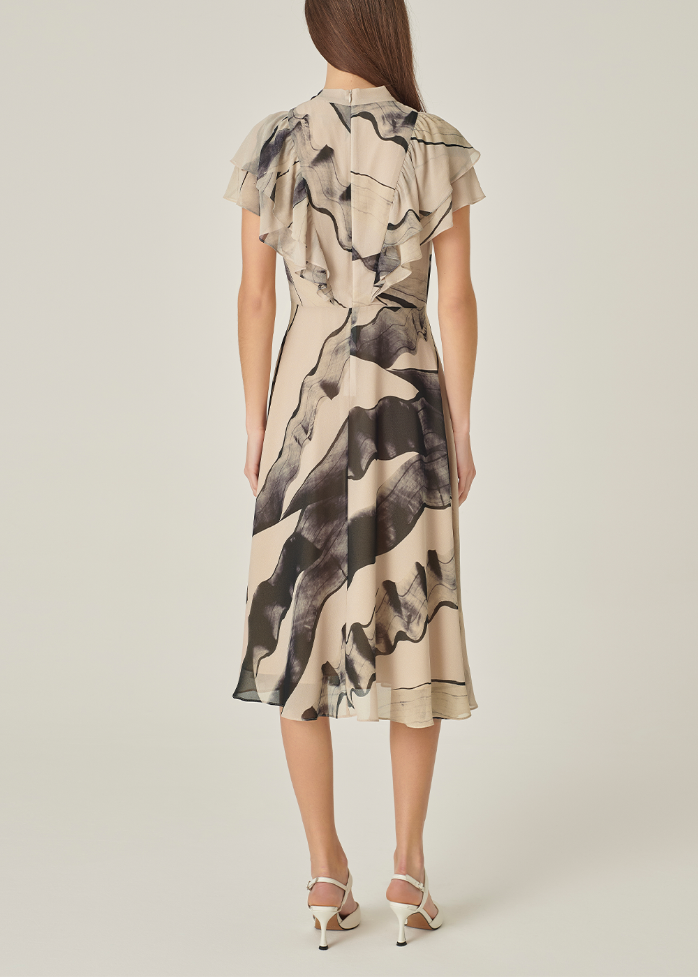 SALAZIA Grey-Beige Ink Wash Dresses