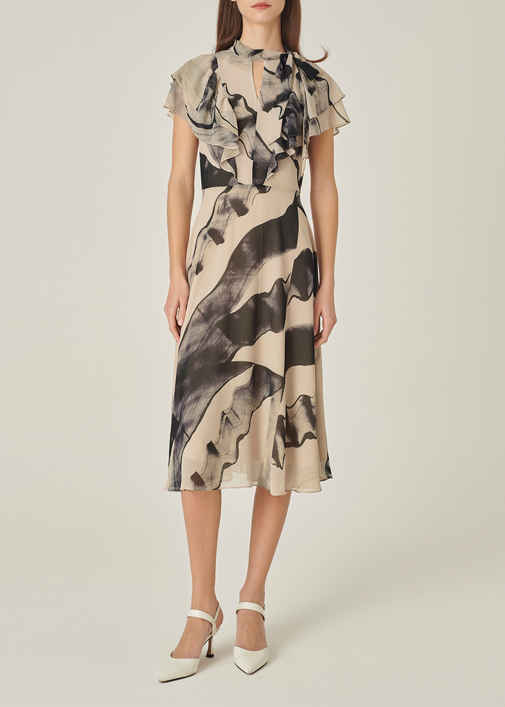 SALAZIA Grey-Beige Ink Wash Dresses