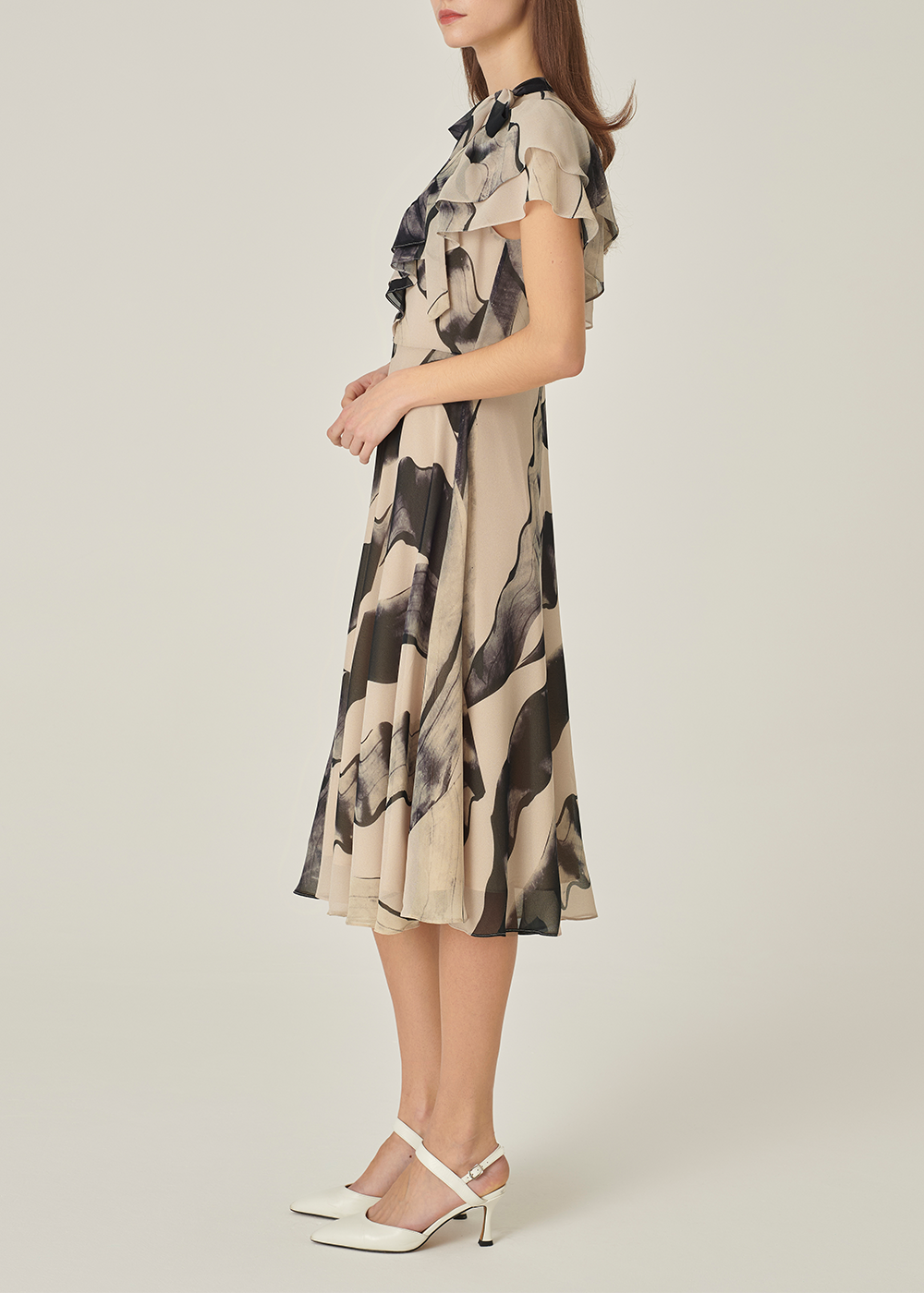 SALAZIA Grey-Beige Ink Wash Dresses