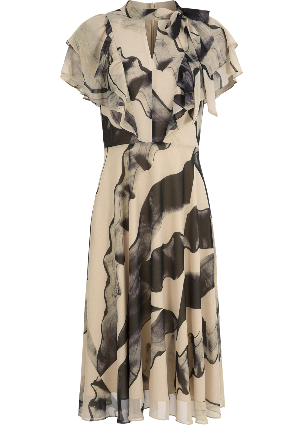 SALAZIA Grey-Beige Ink Wash Dresses