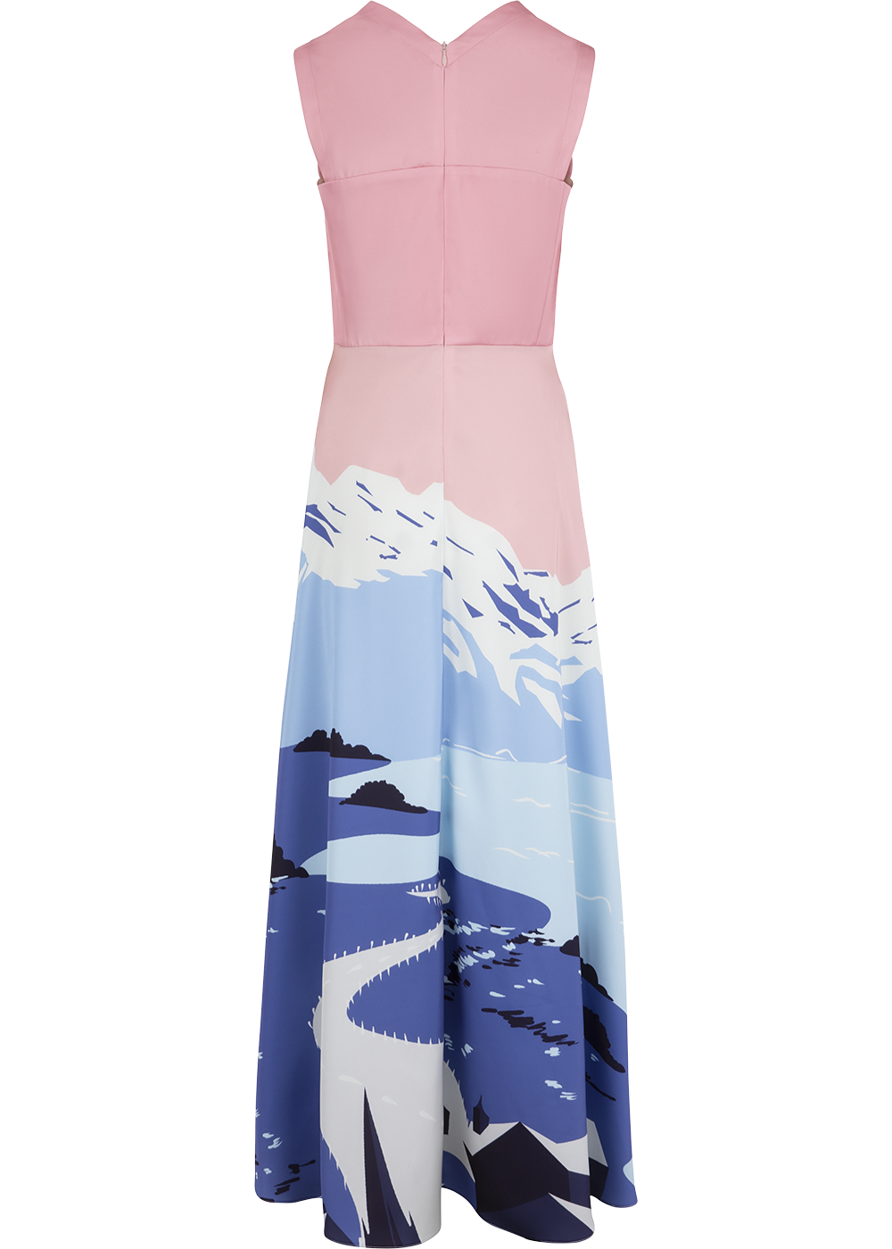 SALAZIA Pink-Blue Snowscape Maxi Dresses