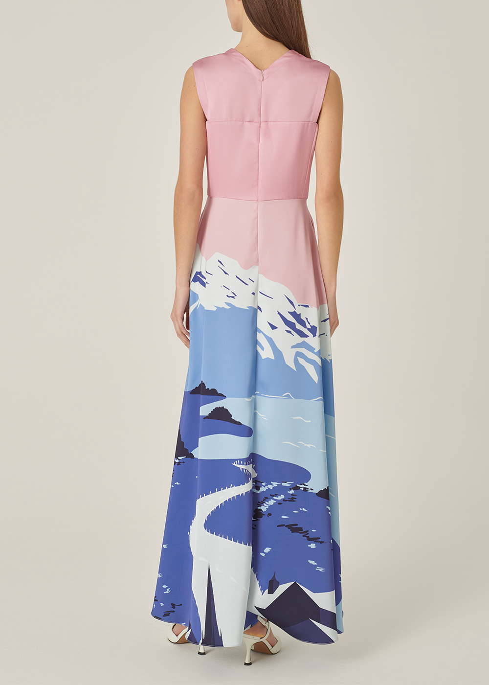 SALAZIA Pink-Blue Snowscape Maxi Dresses