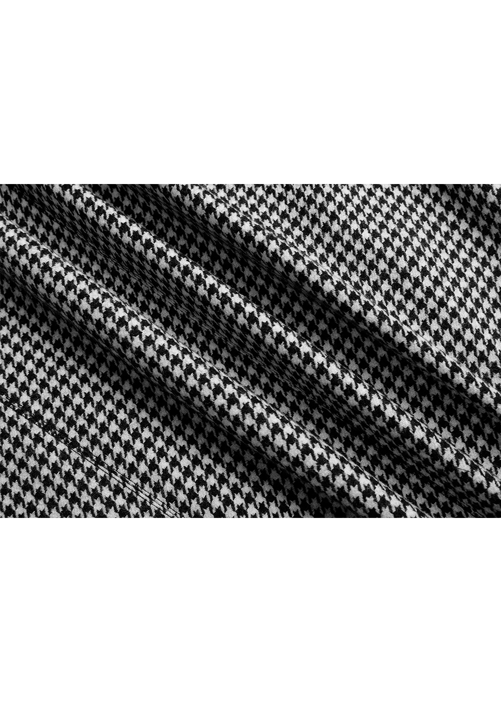SALAZIA Black-White Houndstooth Wool Blend Dresses