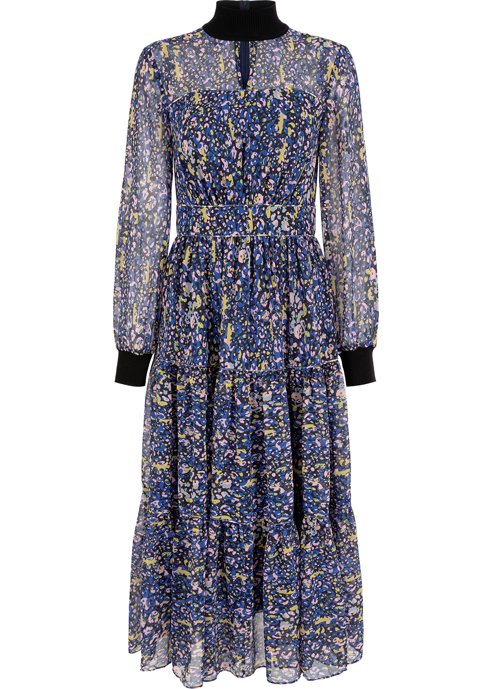 SALAZIA Pink-Blue Leopard Print Dresses