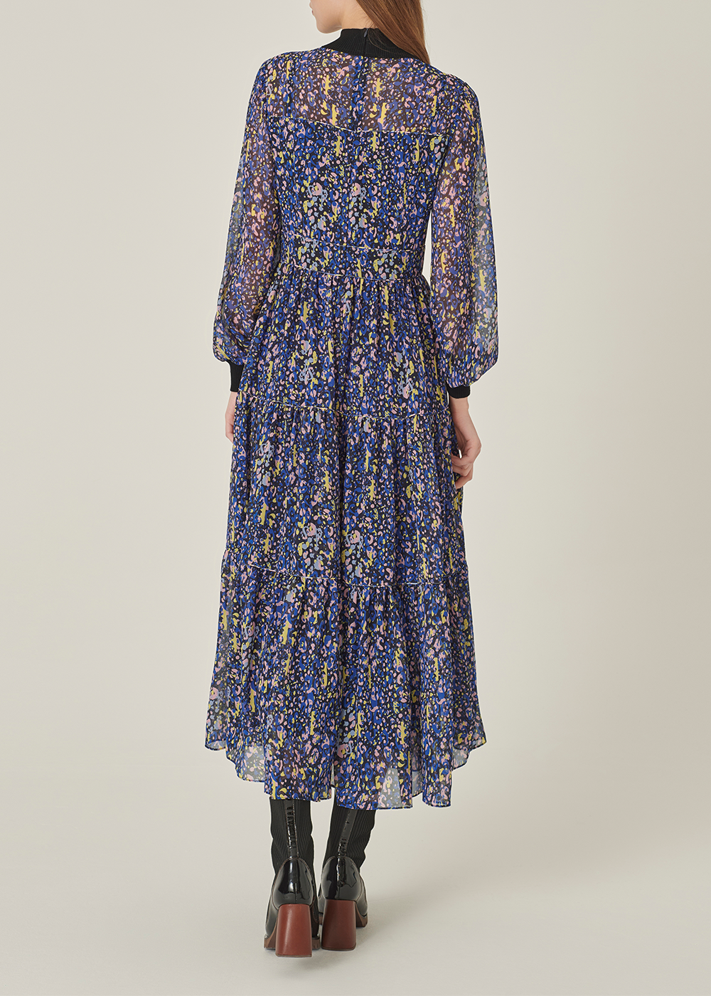 SALAZIA Pink-Blue Leopard Print Dresses