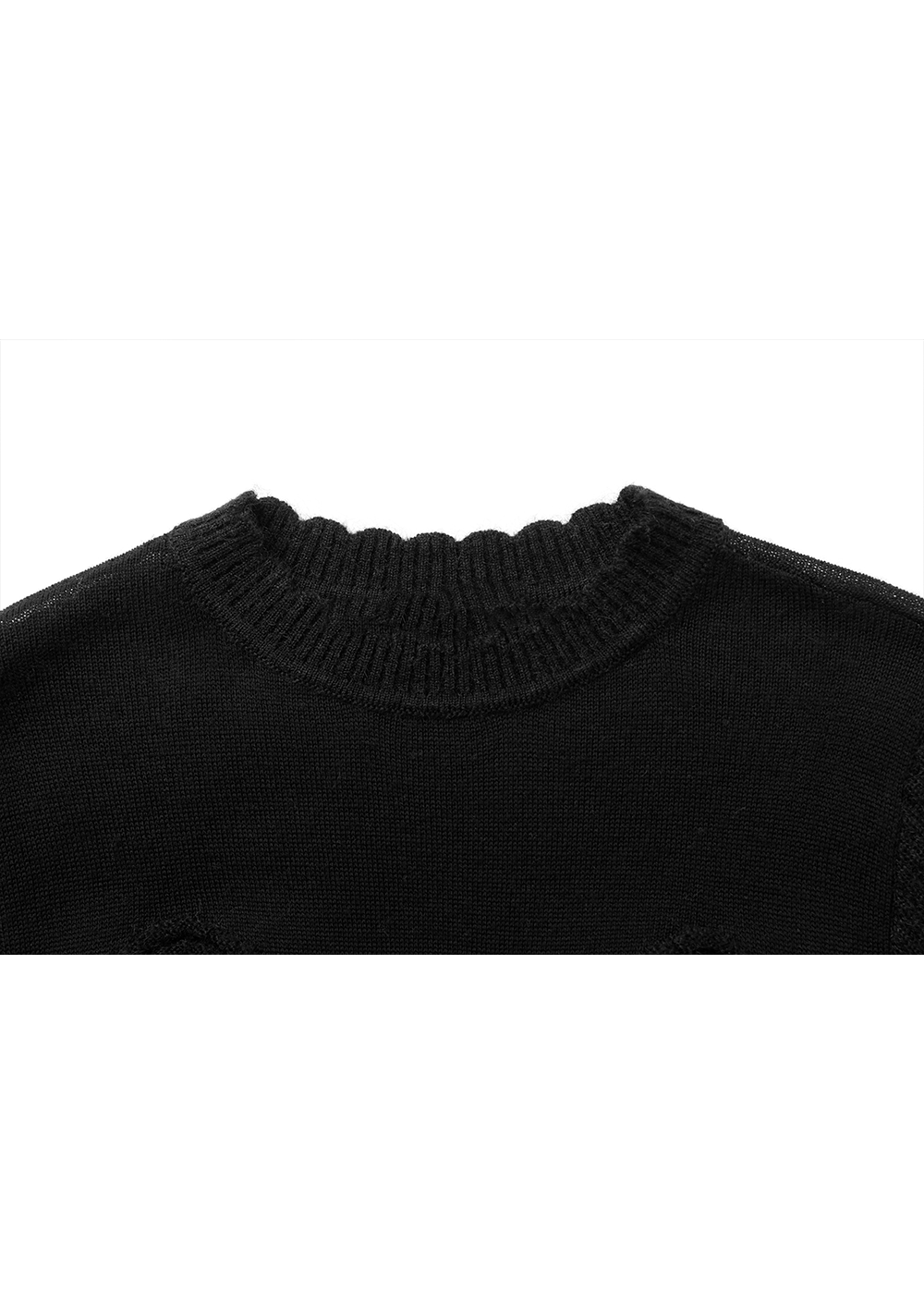 SALAZIA Black Wool Blend Long-Sleeve Dresses