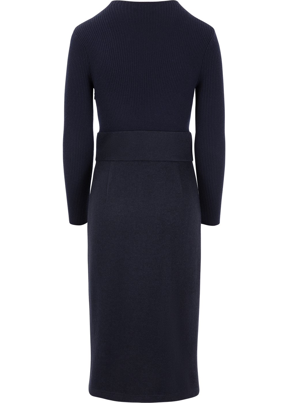 SALAZIA Deep Blue Wool Blend A-Line Dresses