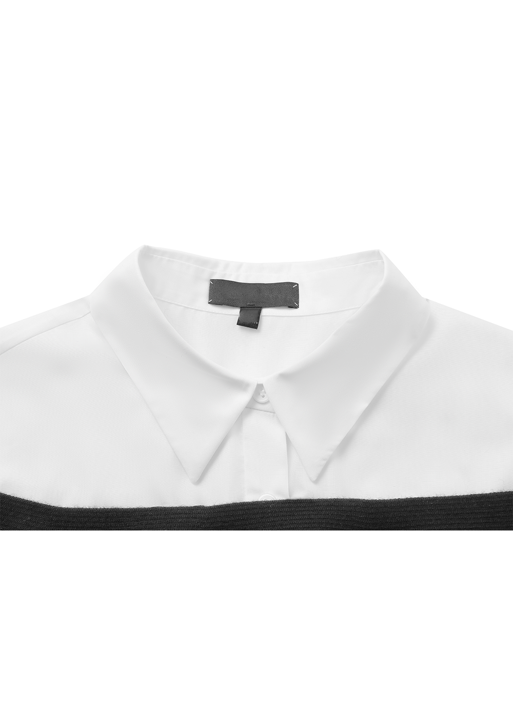 SALAZIA Black-White Colorblock Wool Blend Dresses