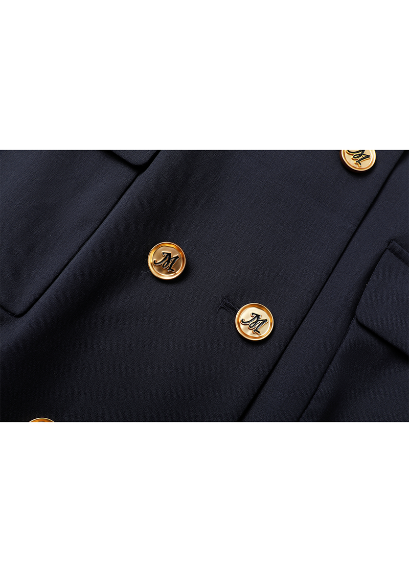 SALAZIA Navy Long-Sleeve Dresses