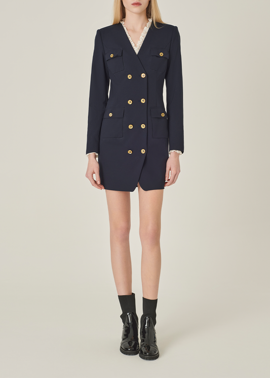 SALAZIA Navy Long-Sleeve Dresses