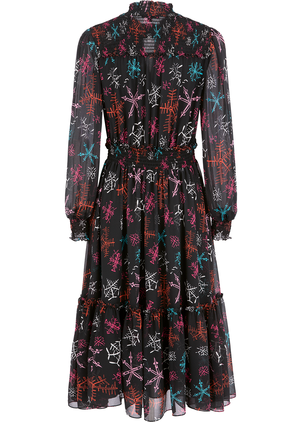 SALAZIA Red Multi-Color Snowflake Dresses