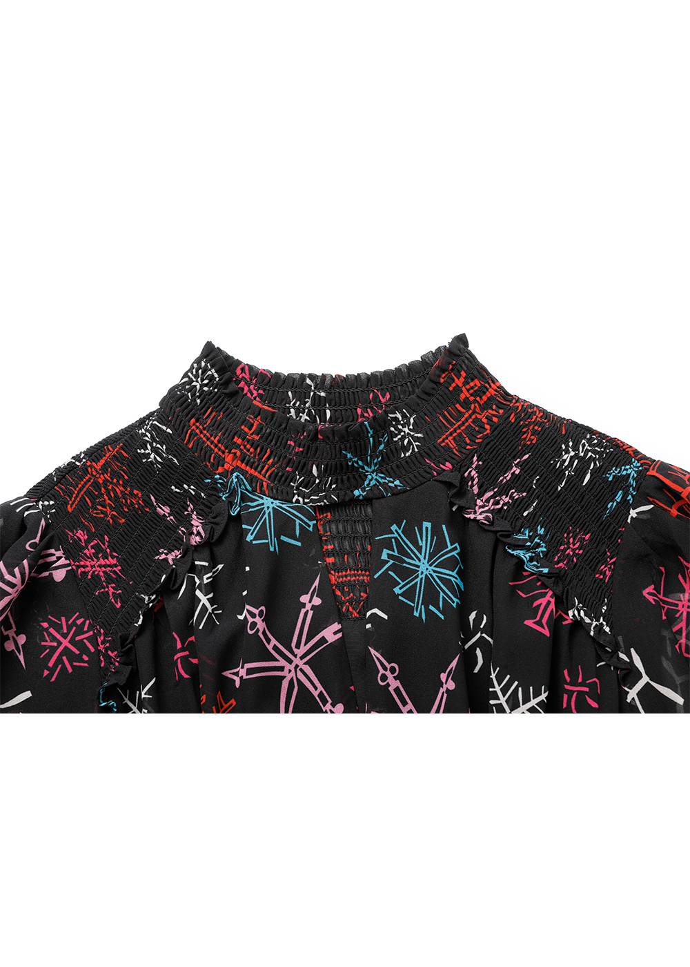 SALAZIA Red Multi-Color Snowflake Dresses