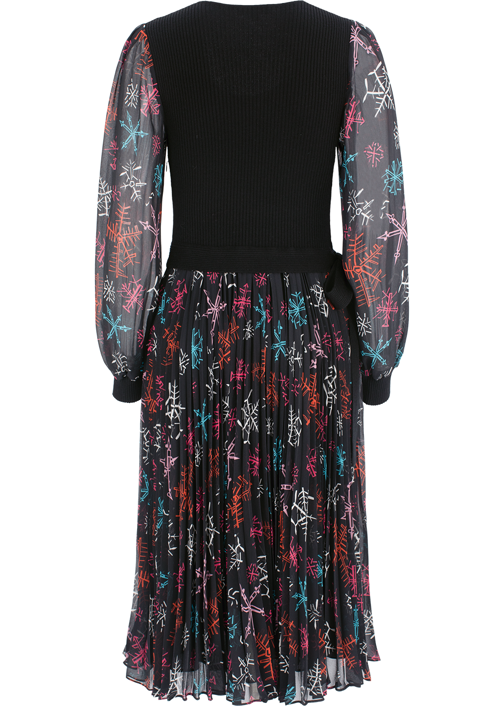 SALAZIA Red Multi-Color Snowflake Fit-and-Flare Dresses