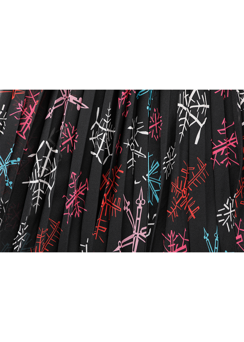 SALAZIA Red Multi-Color Snowflake Fit-and-Flare Dresses