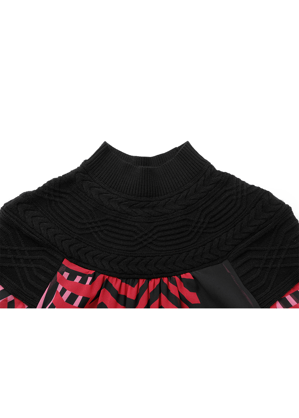 SALAZIA Red-Black Artistic Stripe Dresses