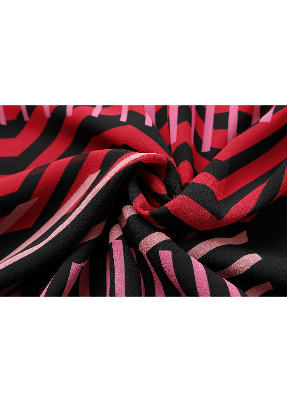SALAZIA Red-Black Artistic Stripe Dresses