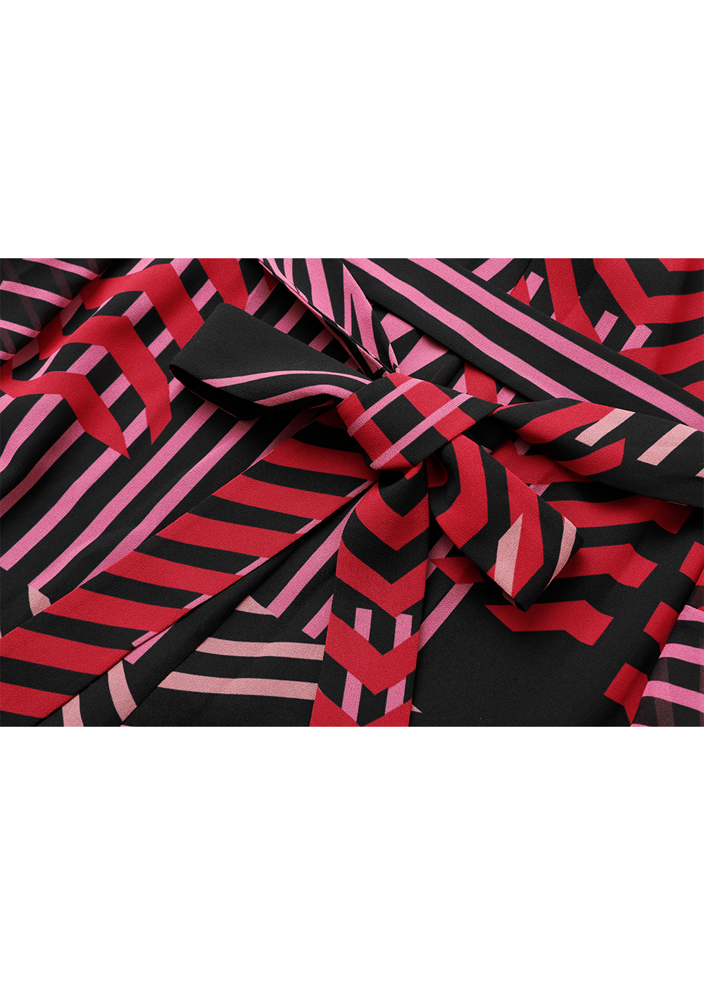 SALAZIA Red-Black Artistic Stripe Dresses