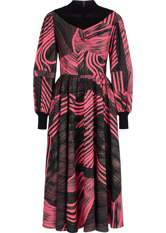 SALAZIA Red-Black Snow Trail Dresses
