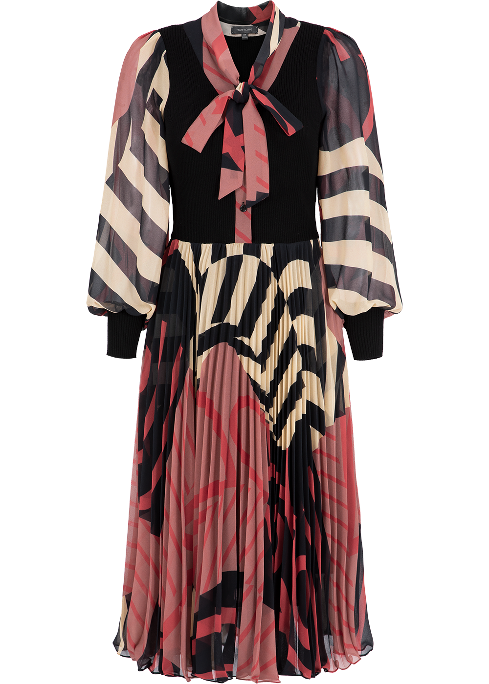 SALAZIA Glacier Snow Algae Pink Wool Blend Dresses