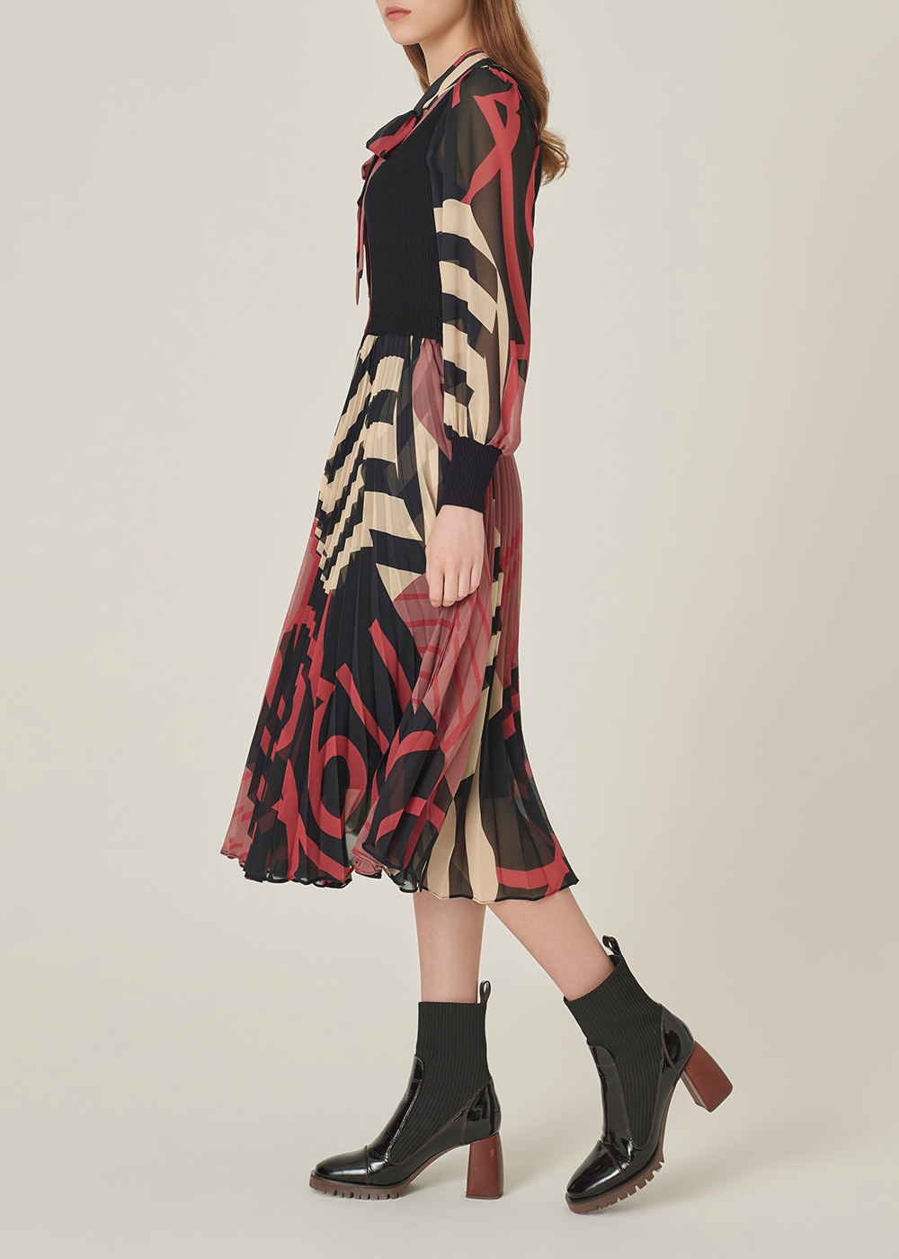 SALAZIA Glacier Snow Algae Pink Wool Blend Dresses
