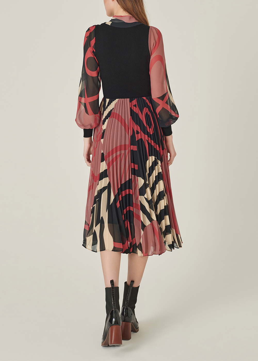 SALAZIA Glacier Snow Algae Pink Wool Blend Dresses