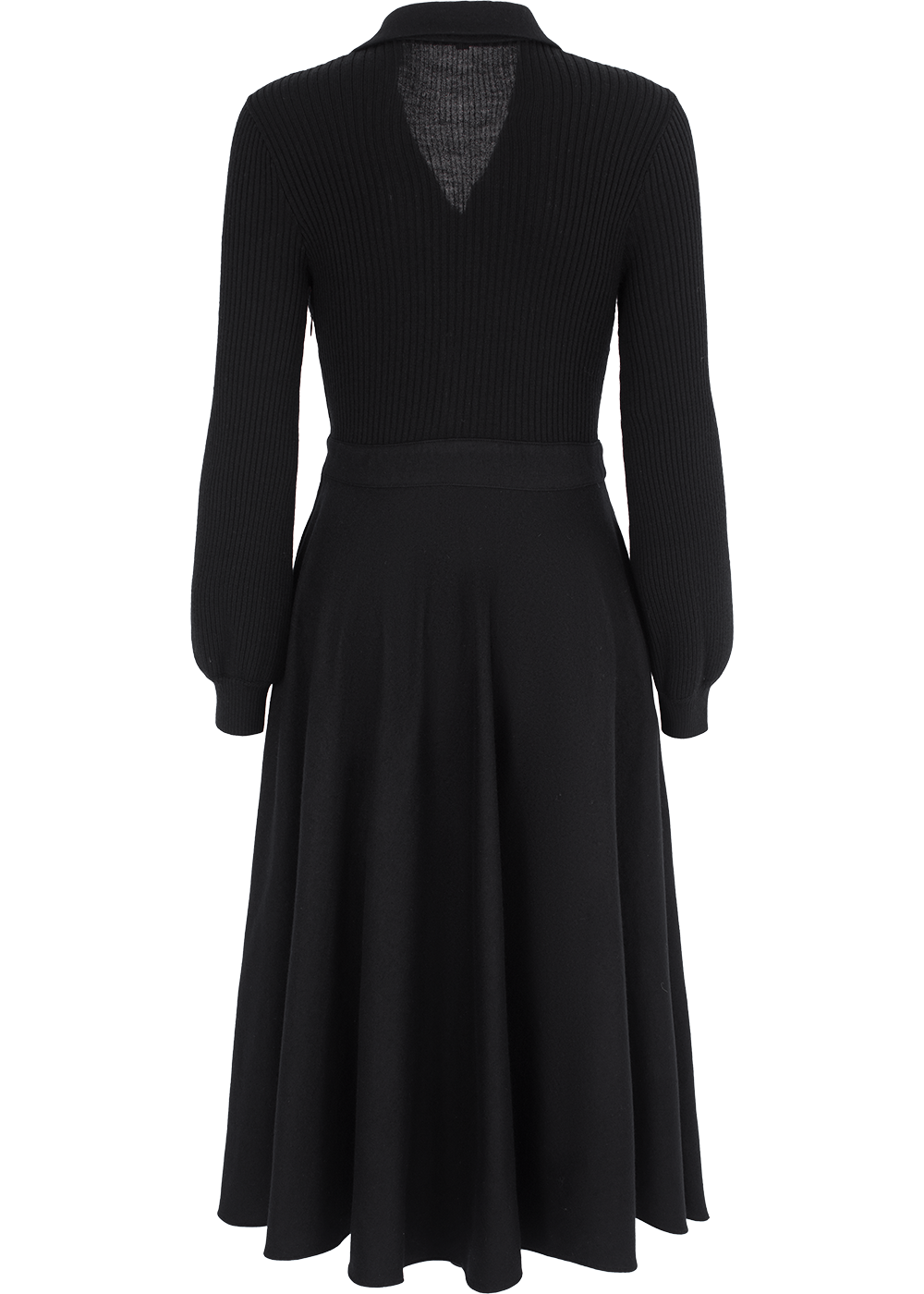 SALAZIA Black Wool Blend Fitted Dresses