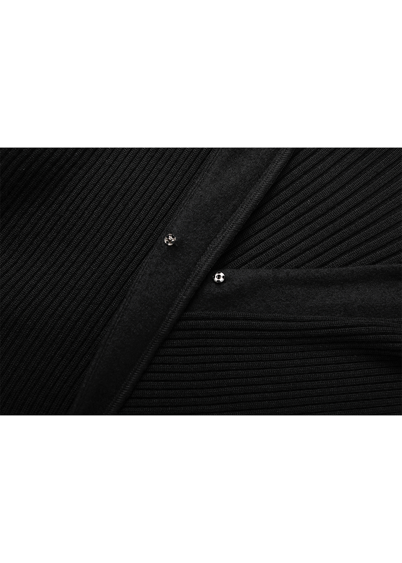 SALAZIA Black Wool Blend Fitted Dresses