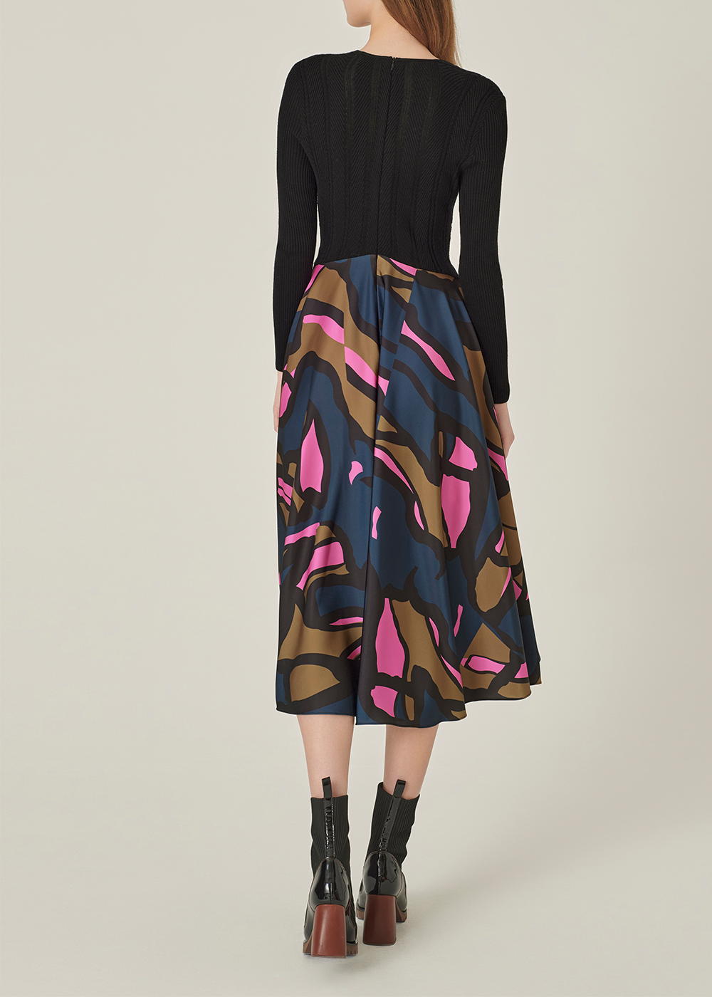 SALAZIA Red-Blue Artistic Floral Dresses