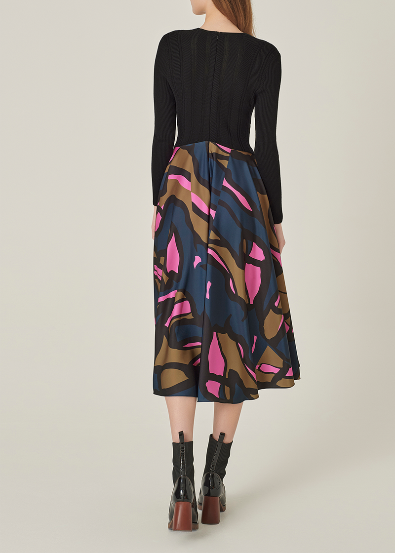 SALAZIA Red-Blue Artistic Floral Dresses