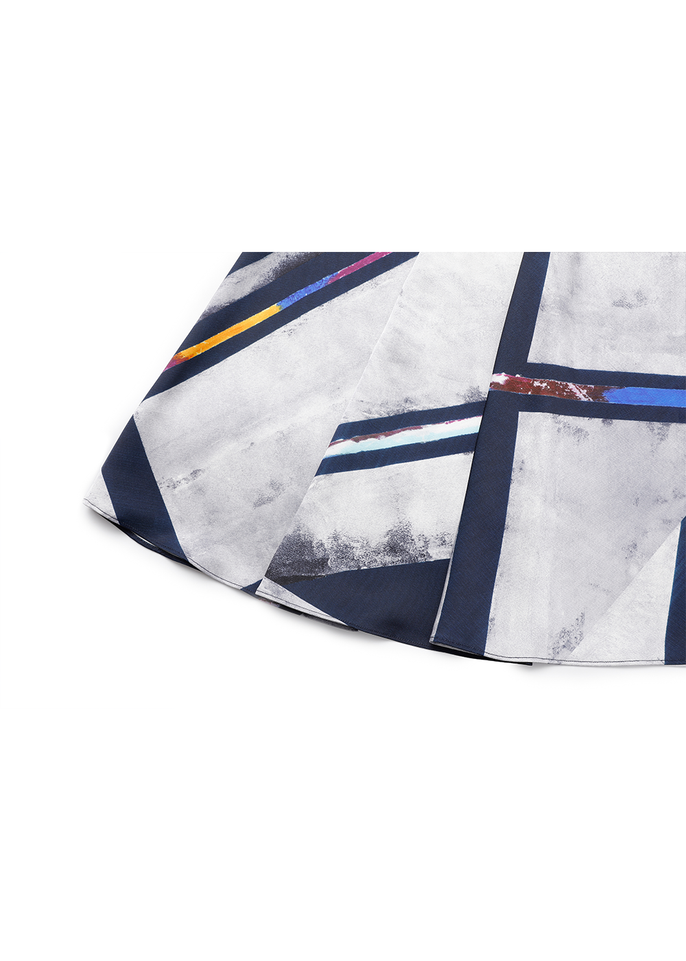 SALAZIA Grey-Blue Colorblock Stripe Dresses