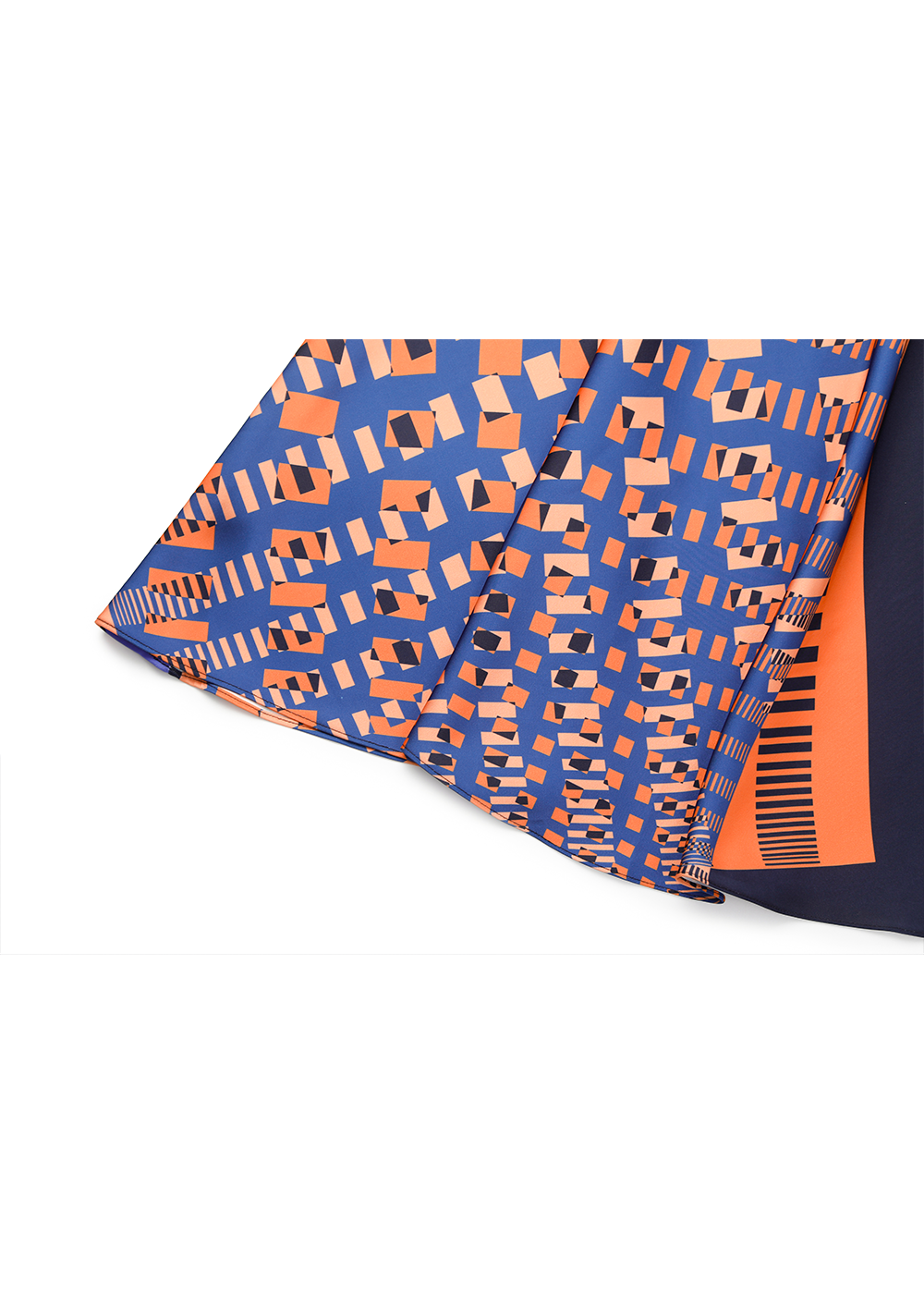 SALAZIA Orange-Blue Floral Wool-Blend Dresses