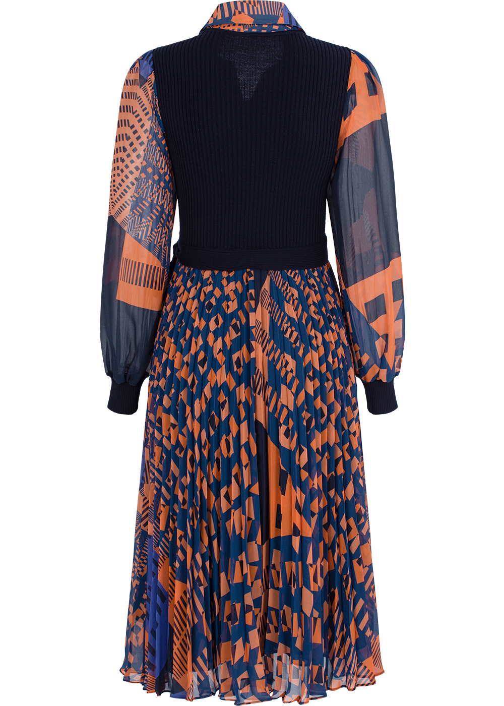 SALAZIA Orange-Blue Floral Print Dresses